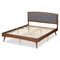 Baxton Studio Ratana Transitional Grey Fabric Upholstered & Walnut Brown Finished Wood Platform Bed-Full 201-11591 - alternate 3